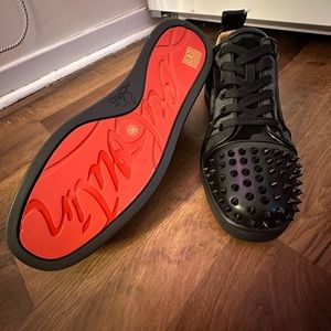 Christian Louboutin Louis Junior Black Spikes
